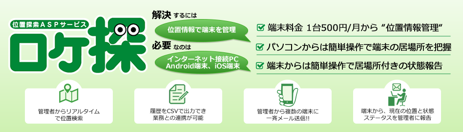 位置情報探索ASPサービス「ロケ探」とは